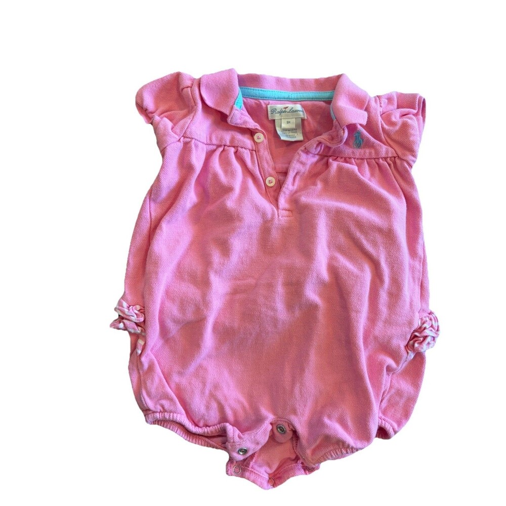 Ralph Lauren Baby Pink Collared One Piece
